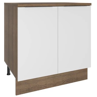 Balcão Madesa Stella 80 cm 2 Portas - Rustic/Branco em Oferta na Shopee