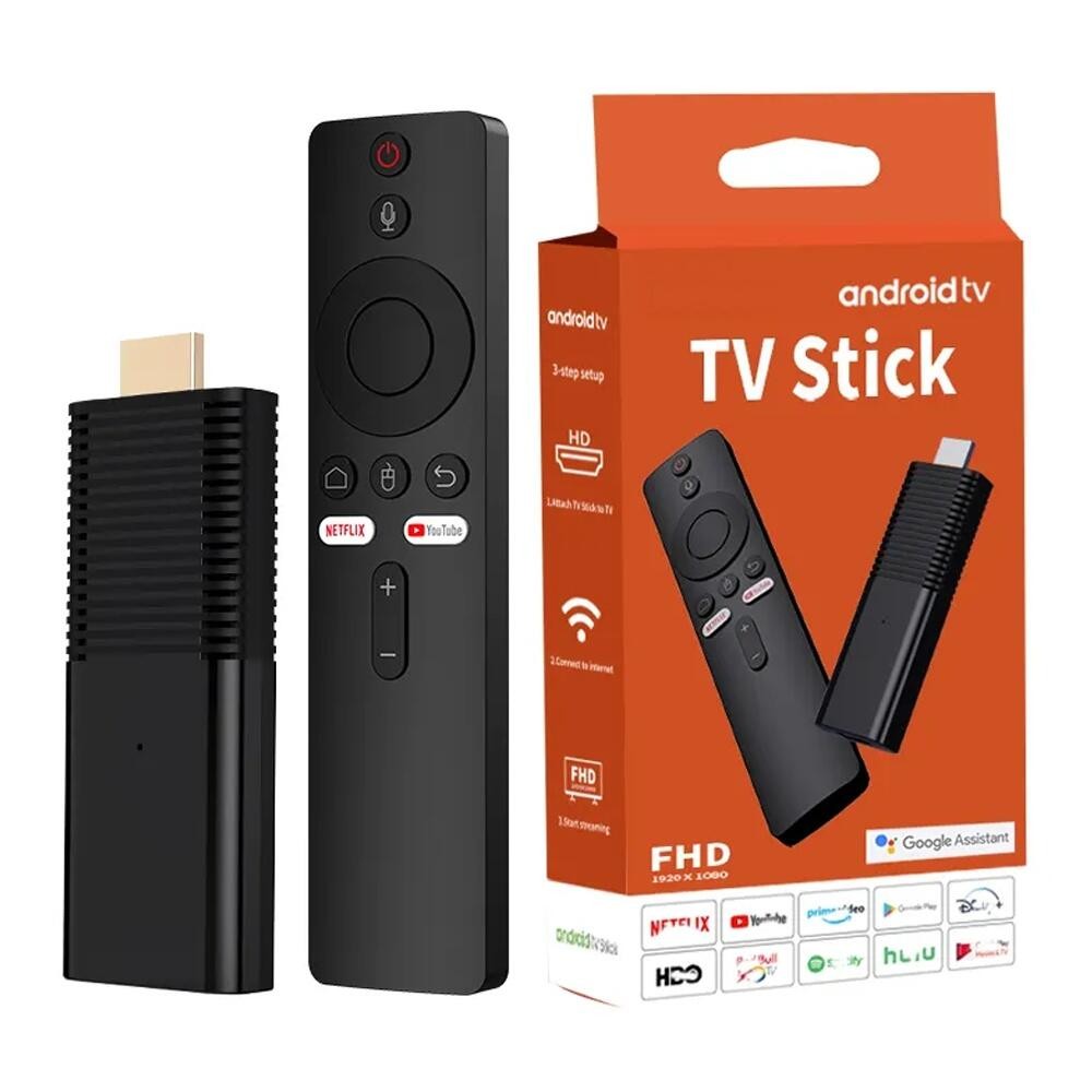 Android Tv Stick Full HD Wi-fi Hdmi memória interna, Android 9.0, controle remoto integrado