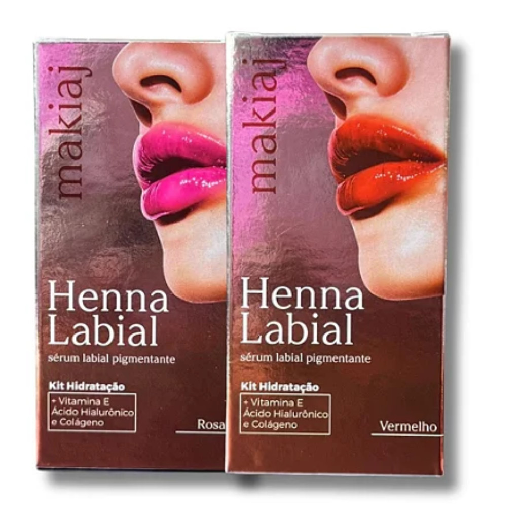 Henna Labial Makiaj Rosa e Vermelha 3ML | Shopee Brasil