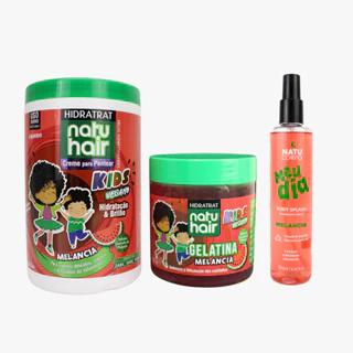Kit Melancia com Body Splash, Creme para Pentear e Gelatina