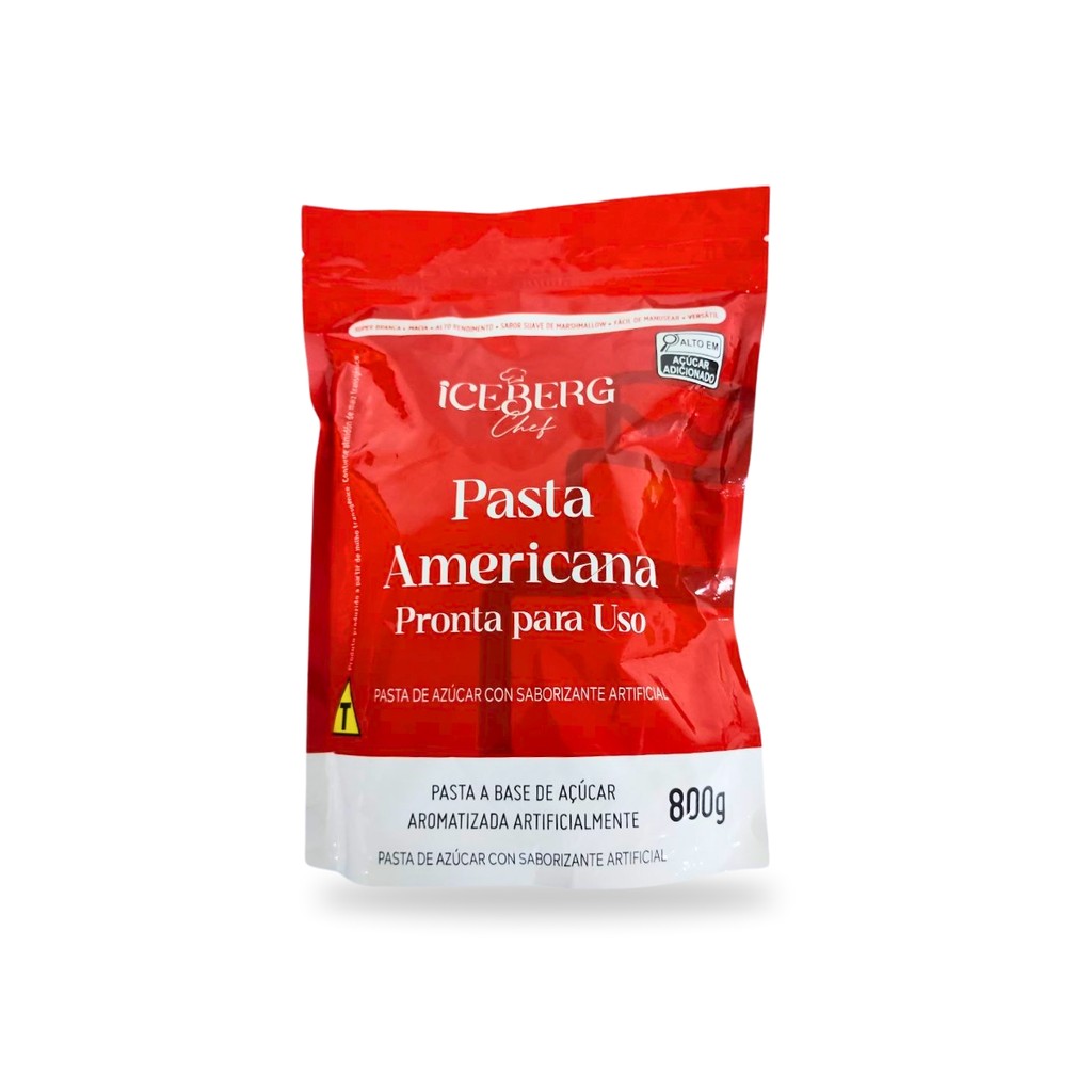 Iceberg Chef Pasta Americana Branca 800g Massa para Cobertur
