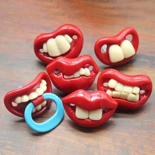 Pacifier Engraçado Para Bebê Silicone Flexível E Dentes De Mamilo Falsos Infantil