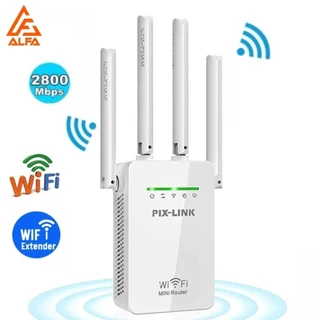 Kit 2 Repetidor e Roteador Wifi 4 Antenas Amplificador De Sinal 2800M Pix-link