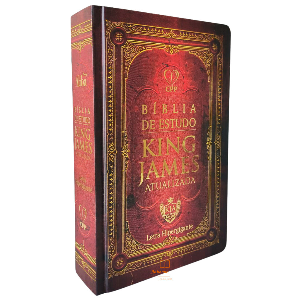 Biblia Estudo King James | BKJ 1611 | Letra Hiper Gigante | Capa Dura | Vermelha Retrô