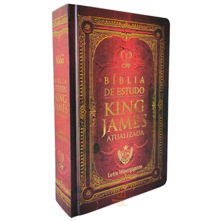 Biblia Estudo King James | BKJ 1611 | Letra Hiper Gigante | Capa Dura | Vermelha Retrô