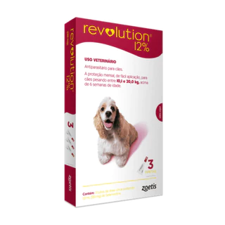 ANTIPULGA REVOLUTION CAO 10,1 A 20 KG 12% 120MG 3 PIPETA 1ML