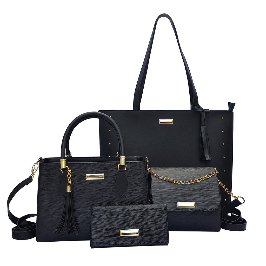 Kit Bolsa Feminina Sacola Grande + Bolsa Média + Tira Colo + Carteira
