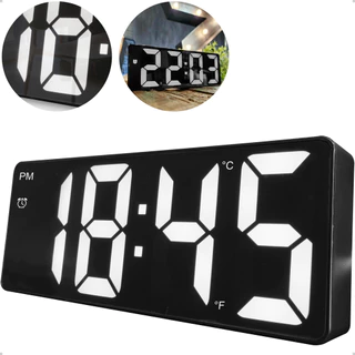 Relogio de Mesa Digital LED Mini Despertador Com Data e Temperatura USB e Pilhas