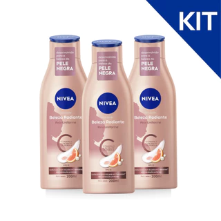Kit Hidratante NIVEA Corporal Beleza Radiante Pele Uniforme 200ml - 3 unidades