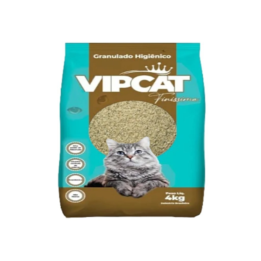 Areia Higiênica para Gato Vip Cat Finíssima 4kg | Shopee Brasil