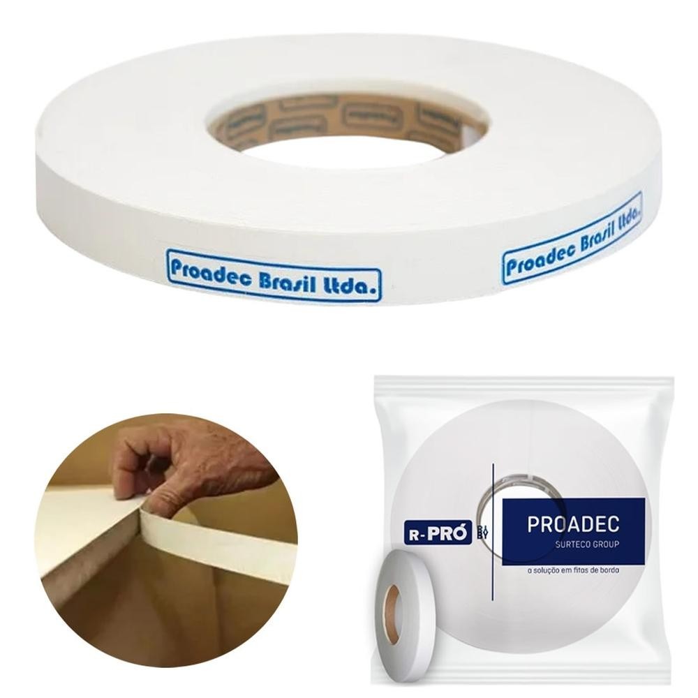 Fita De Borda PVC ABS 1mm Branco Tx 22mm X 20m Proadec | Shopee Brasil