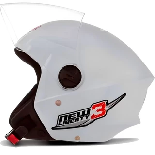 Capacete Aberto Branco New Libert Three Pro Tork Tamanho 60 Unissex Motociclistas + Viseira
