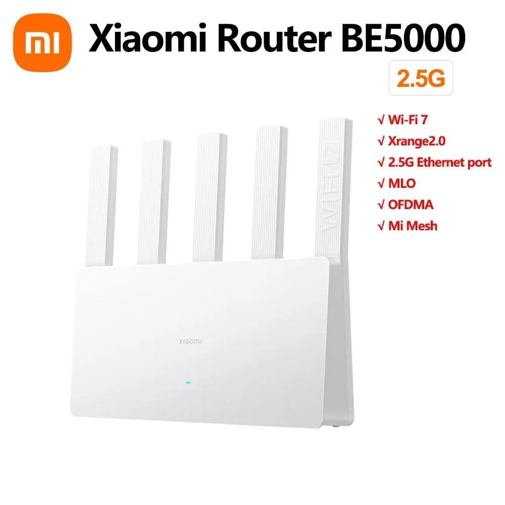 Roteador Xiaomi BE5000 2.5G Wifi 7 Wiress Router Mesh Group 2.4GHz 5GHz MLO Dual Band Funciona Com Rede App