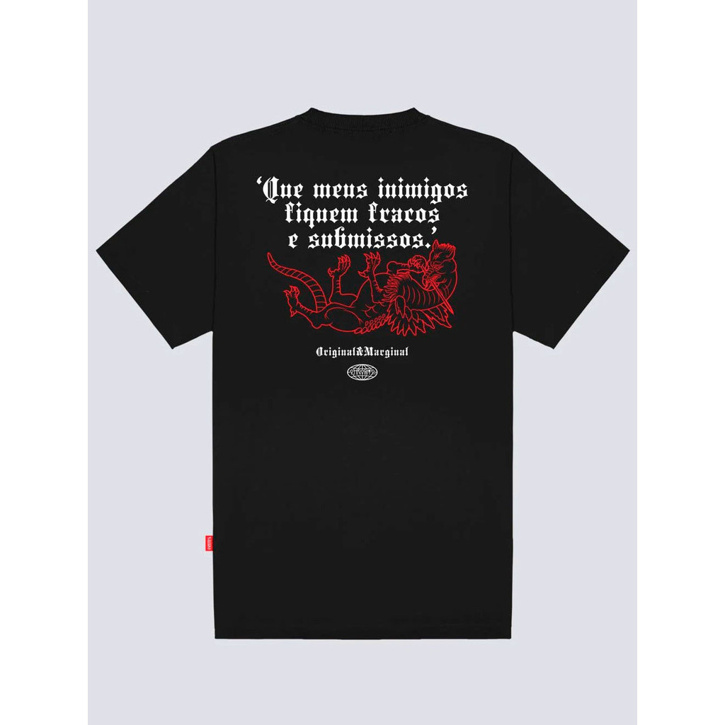 Camiseta Plus Size Chronic Que meus Inimigos Fiquem Fracos... - Preta
