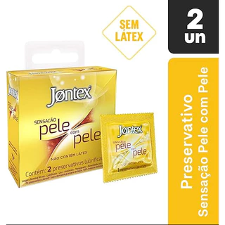 Preservativo Lubrificado Jontex Pele Com Pele Sem Látex 2 un Embalagem Discreta