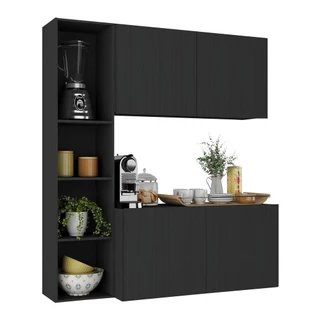 Armário de Cozinha Compacta com Balcão Linea Fit 4 Portas Multimóveis MP2218