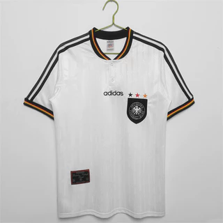 Camisa De Futebol Retro 1996 ALEMANHA Homens De Alta Qualidade Branco De Manga Curta T-Shirt I