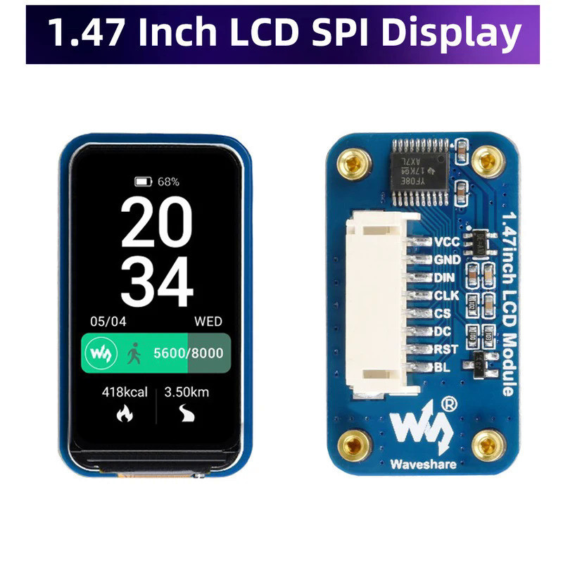 Módulo De Tela LCD De 1,47 Polegadas 172x320 IPS ST7789V3 Driver SPI ...