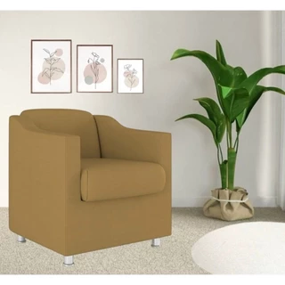 Poltrona Decorativa Consultório Recepção Suede