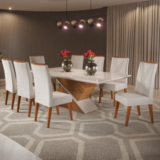 Mesa de Jantar 8 Lugares Moçambique com Vidro