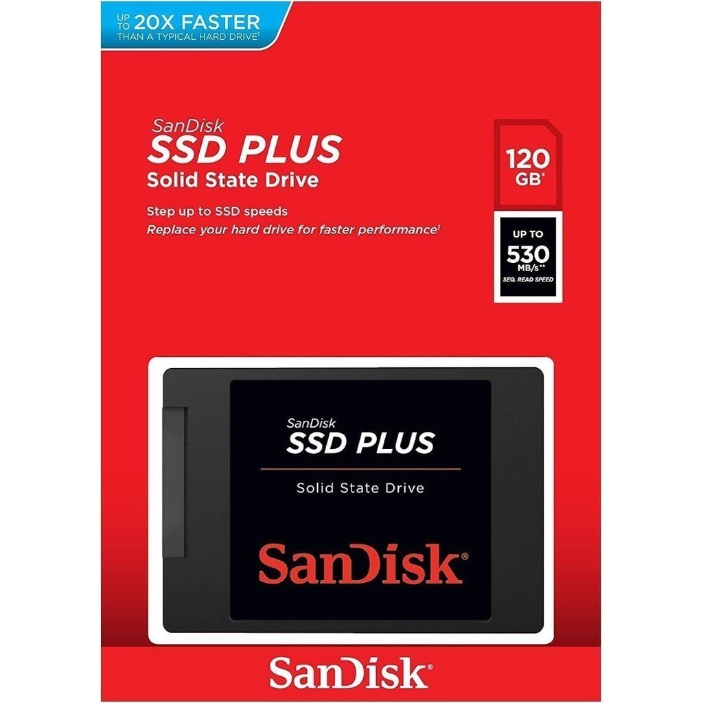 SSD HD Sandisk Plus 480GB 240GB 120GB, SATA, Leitura 530MB/s