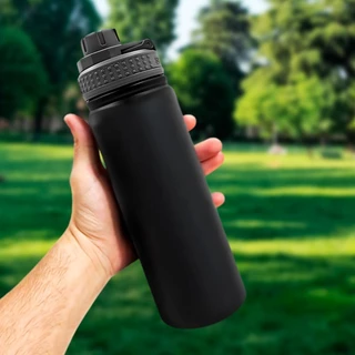 Garrafa Térmica Inox Isolada a Vácuo Squeeze 600 ml Várias Cores Mantém 12 horas Resistente Aço Inox Para Escola Esportes e Dia a Dia Alta Qualidade (COR ENVIADA ALEATORIA)