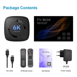 6K Set-top Box H618 Android 12 Bluetooth Duplo WiFi TV Box 4K HD Tela TV tv box