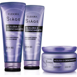 Combo Siàge Acelera Crescimento: Shampoo + Condicionador + Máscara - Eudora