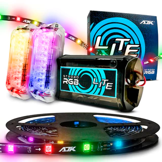 Kit Strobo Automotivo 2 Faróis + Rolo Fita Led + Central AJK