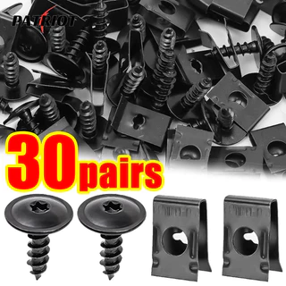 [PATRIO] 20/40/60PCS Motocicletas De Carro Clip De Fixação De Parafuso Metálico Tipo U Com Proteção Anti-Ferrugem Fivela De Ferro