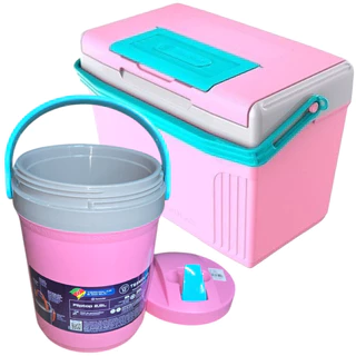 Caixa Cooler Térmico Pequeno 8 Litros Rosa Até 12 Latas + Jarra Térmica 2,5L Termolar em Oferta na Shopee