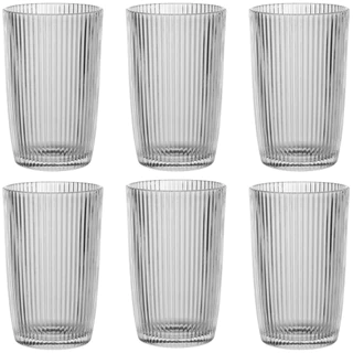 Jogo De 6 Copos Altos Transparente 370ml Graffiato Hauskraft