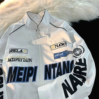 ☀Jaqueta Uniforme de Motociclismo Estilo Motociclista Homens 2023 Novo Estilo ins National Street Wear Handsome Racing Uniforme de Baseball Americano da moda☀4.18