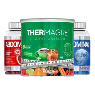 Chá Thermagre Solúvel + Kit Abdominal Dia E Noite 120 Comprimidos Nutrilibrium