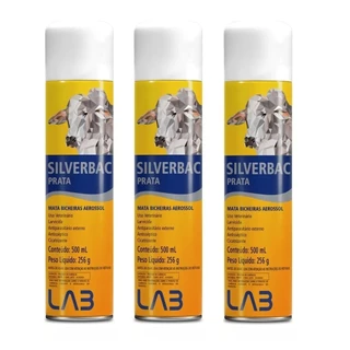 Kit 3 Silverbac 500ml Spray Prata Matabicheira e Cicatrizante