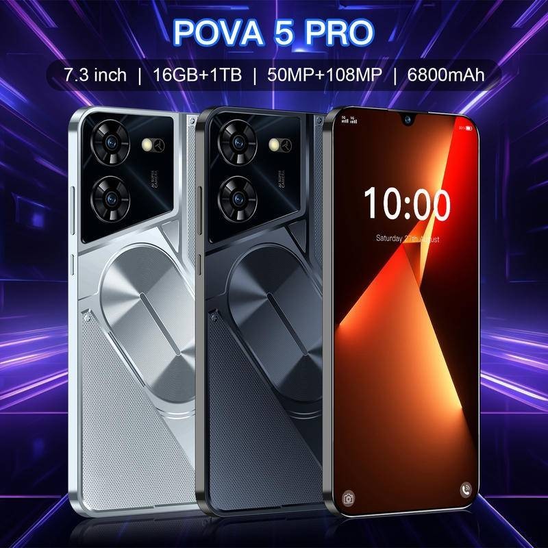 5G Original Celular Pova 5 Pro Smartphone 7.3HD Tela 16G + 1T 6800Mah 50MP + 108MP Android 14 Celulare Dual Sim Face Desbloqueada