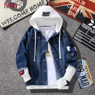 Jeans dos homens Streetwear Hip Hop Jaqueta Com Capuz Jaquetas Casuais Soltos Homens Outerwear 2022 Nova Moda Primavera Fino MF321 YEG88