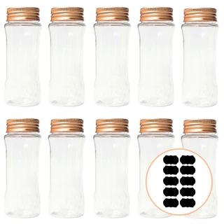 Kit 10 Potes Tempero para Cozinha + 10 etiquetas lousa