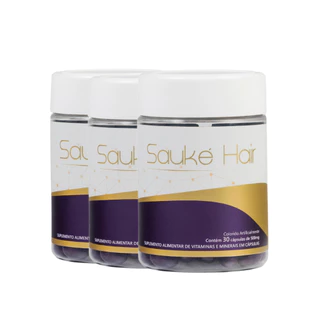 Sauké Hair Capsula Anti Queda Capilar E Cresce Biotina 3 meses