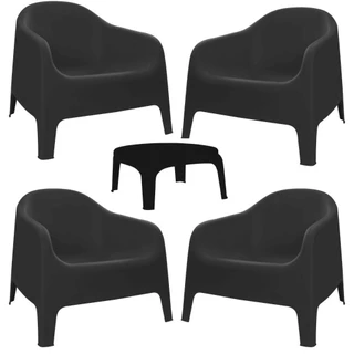 Conjunto 4 Poltronas Skarpo + Mesa Puket Área Externa Piscina e Jardim