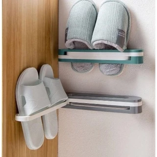 Suporte de Parede Adesivo Toalha ou Sapateira Sem Furo Prateleira Retrátil Chinelo Banheiro - Envio Imediato