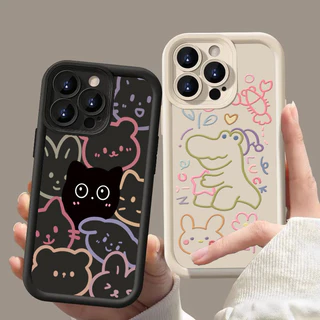 Linha Grafite Kitten Phone Case Para Xiaomi Poco X6 M6 Pro X3 X5 F5 5G Mi 13T 14 13 12 12T 11 Lite 5G NE Capa Macia De Silicone Líquido À Prova De Choque