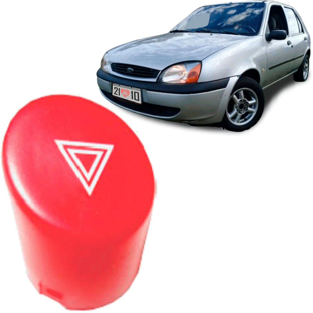 Lente Botão Pisca Alerta Vermelho Fiesta 2000 2001 2002