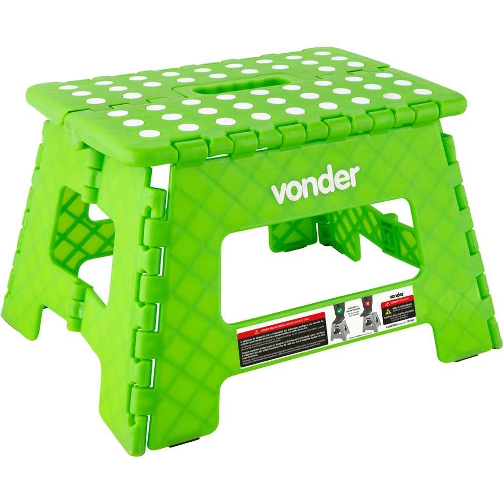 Banqueta Plástica Dobrável Verde 220 Mm Vonder