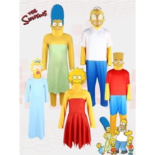 A Família Simpsons Fantasias Cosplay Roupas para Desempenho Palco família Simpsons Halloween look Homer Marge Maggie Lisa Bart cosplay