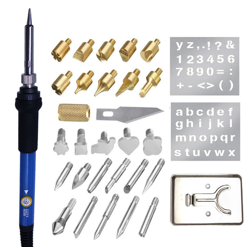 Ferro de Solda 60W Temperatura Ajustável C/ 6 Pontas /28 peças