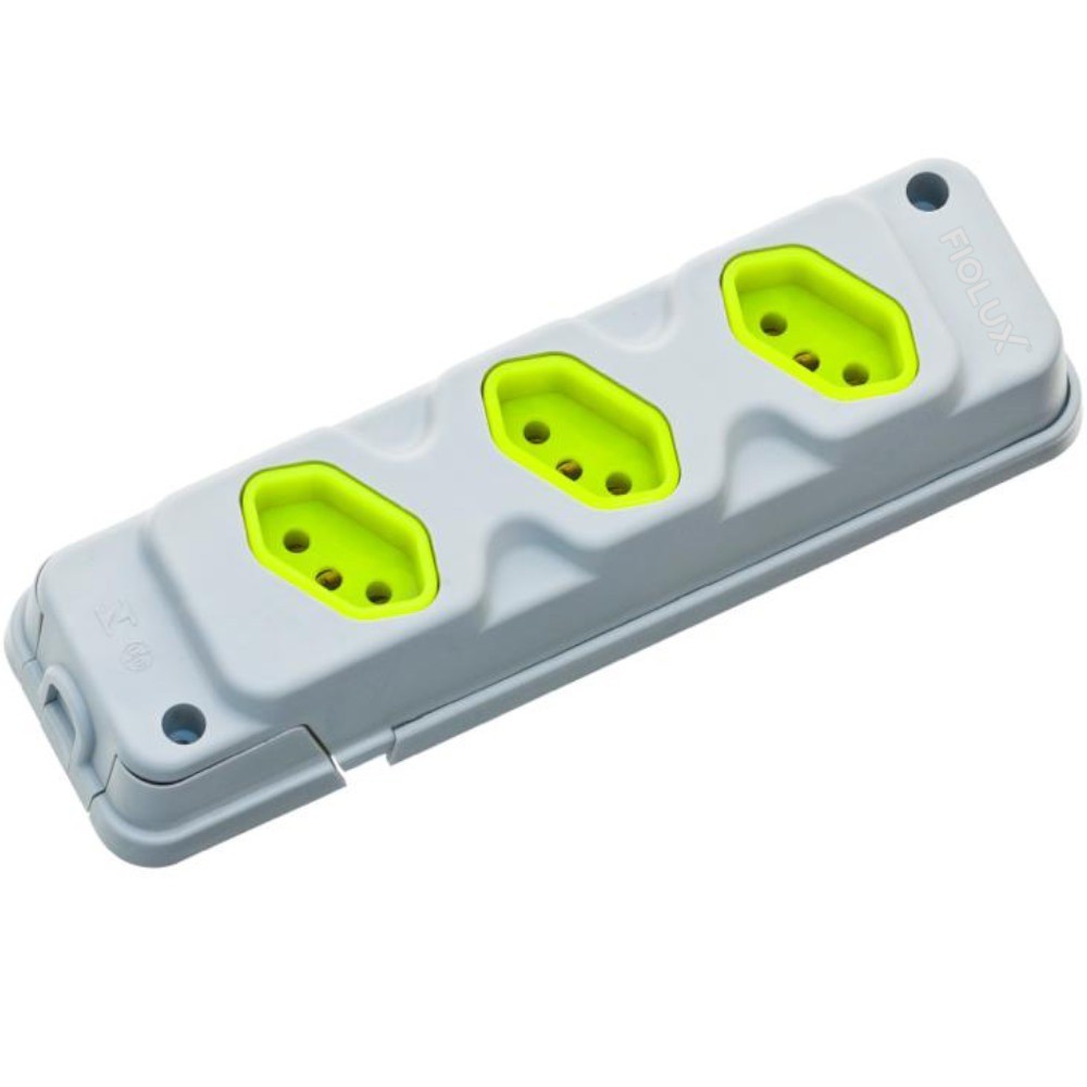 Tomada em barra para extensão 2P+T 20A tripla - Robust - Fiolux ...