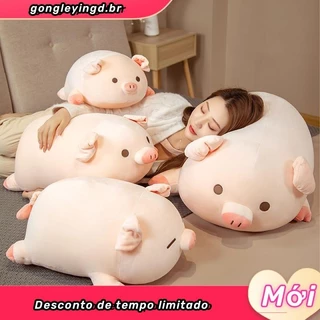 Travesseiro de pelúcia de porco gordo macio miniso de 80 cm, brinquedo de boneca de bicho de pelúcia de porco fofo