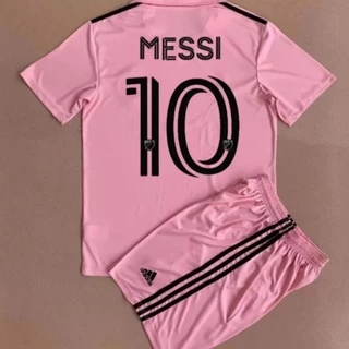 Novo 2023/2024 Infantil Kit Camisa de Time Conjunto Inter Miami Criança Camiseta Blusa Camisa de Futebol Calções Messi
