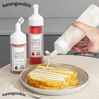 KARENGOODS Garrafas De Condimento Squeeze , Dispensador De Molho De Salada De Cozinha Transparente , Portátil Com Balança Tampas Mostarda De Azeite De Oliva